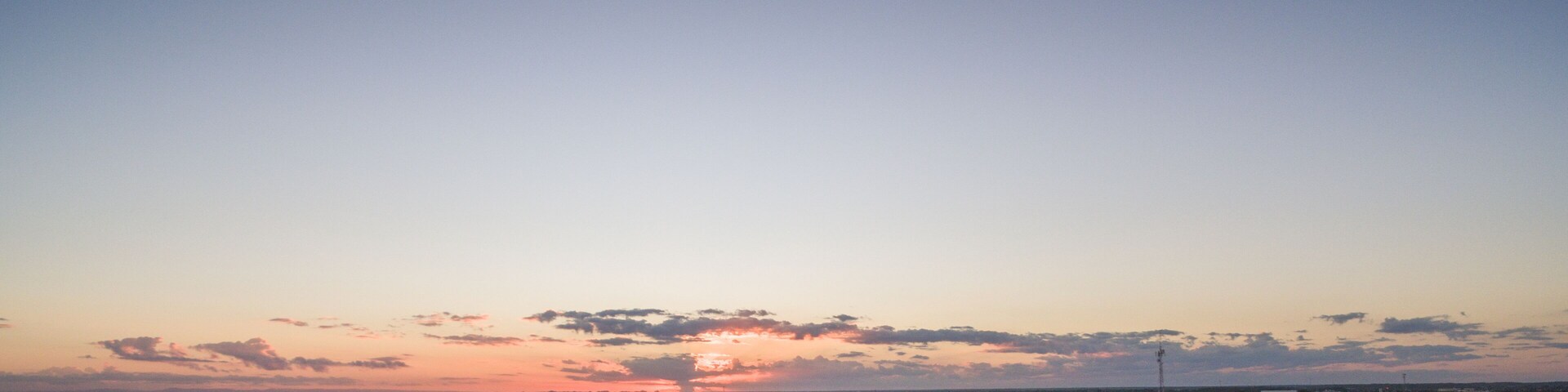 Caribbean Sea and Belize Cityscape. Sunset