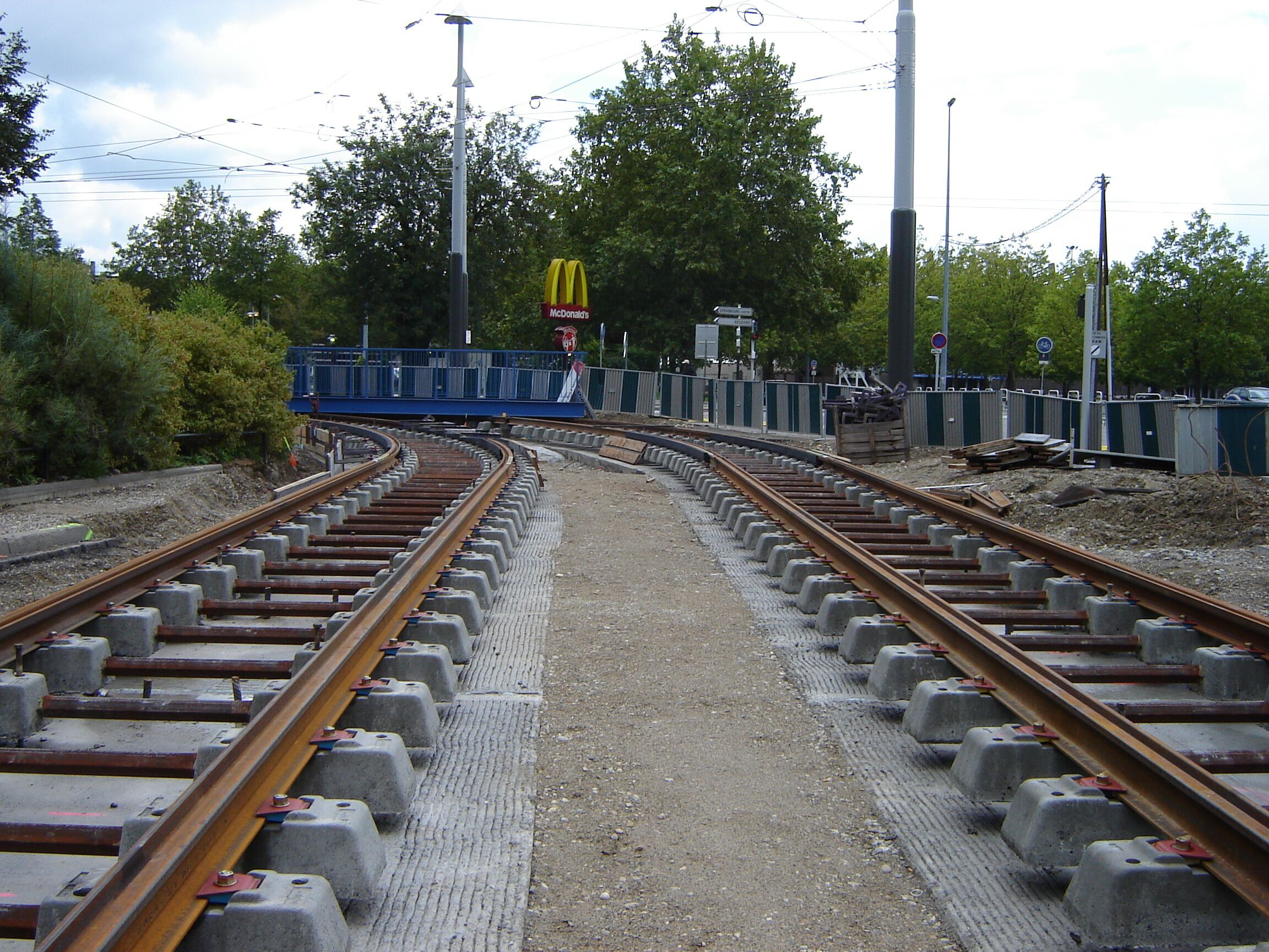 Chantier des extension tram 2007 - 2008, en aout 2006