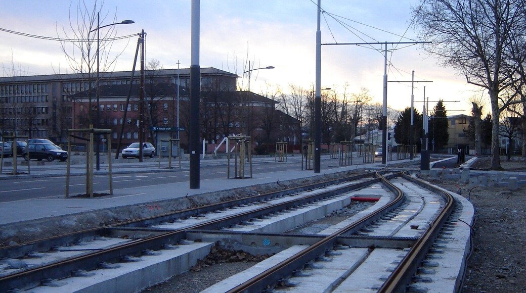 Chantier des extensions tram 2007 - 2008, en aout 2006
