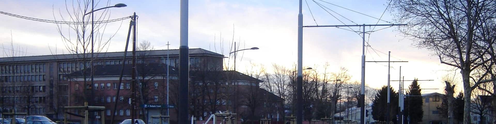 Chantier des extensions tram 2007 - 2008, en aout 2006