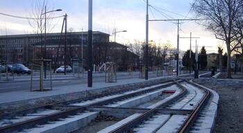 Chantier des extensions tram 2007 - 2008, en aout 2006