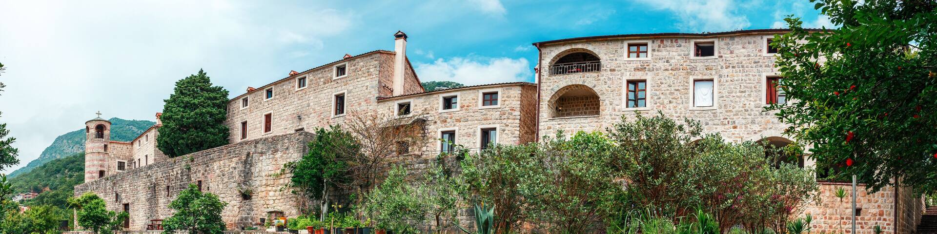 Podmaine or Podostrog orthodox Monastery in Budva city, Montenegro