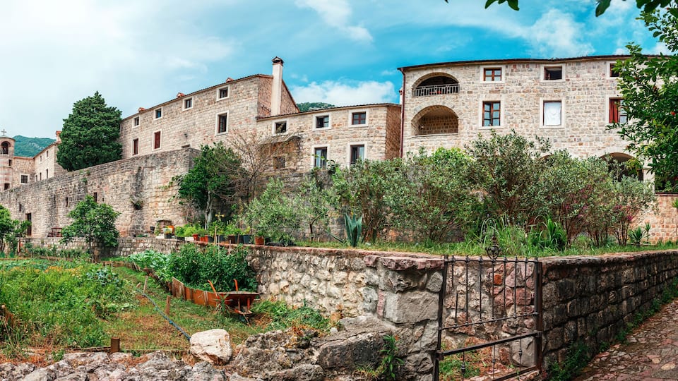 Podmaine or Podostrog orthodox Monastery in Budva city, Montenegro