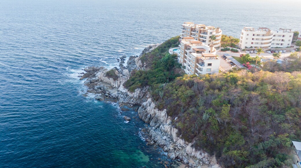 Aerial views of huatulco's hotels, Oaxaca, Mexico