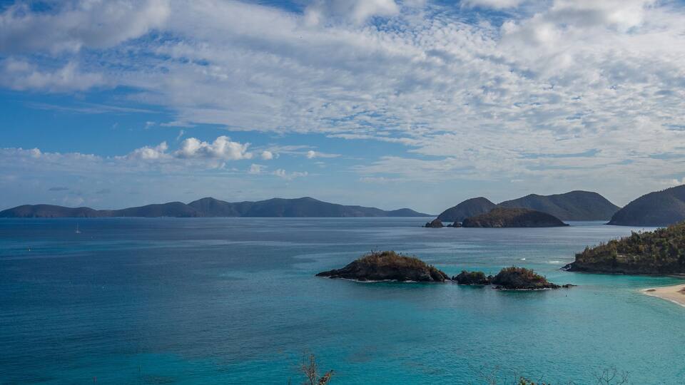 View of Trunk Bay, the landmark beach of St. John