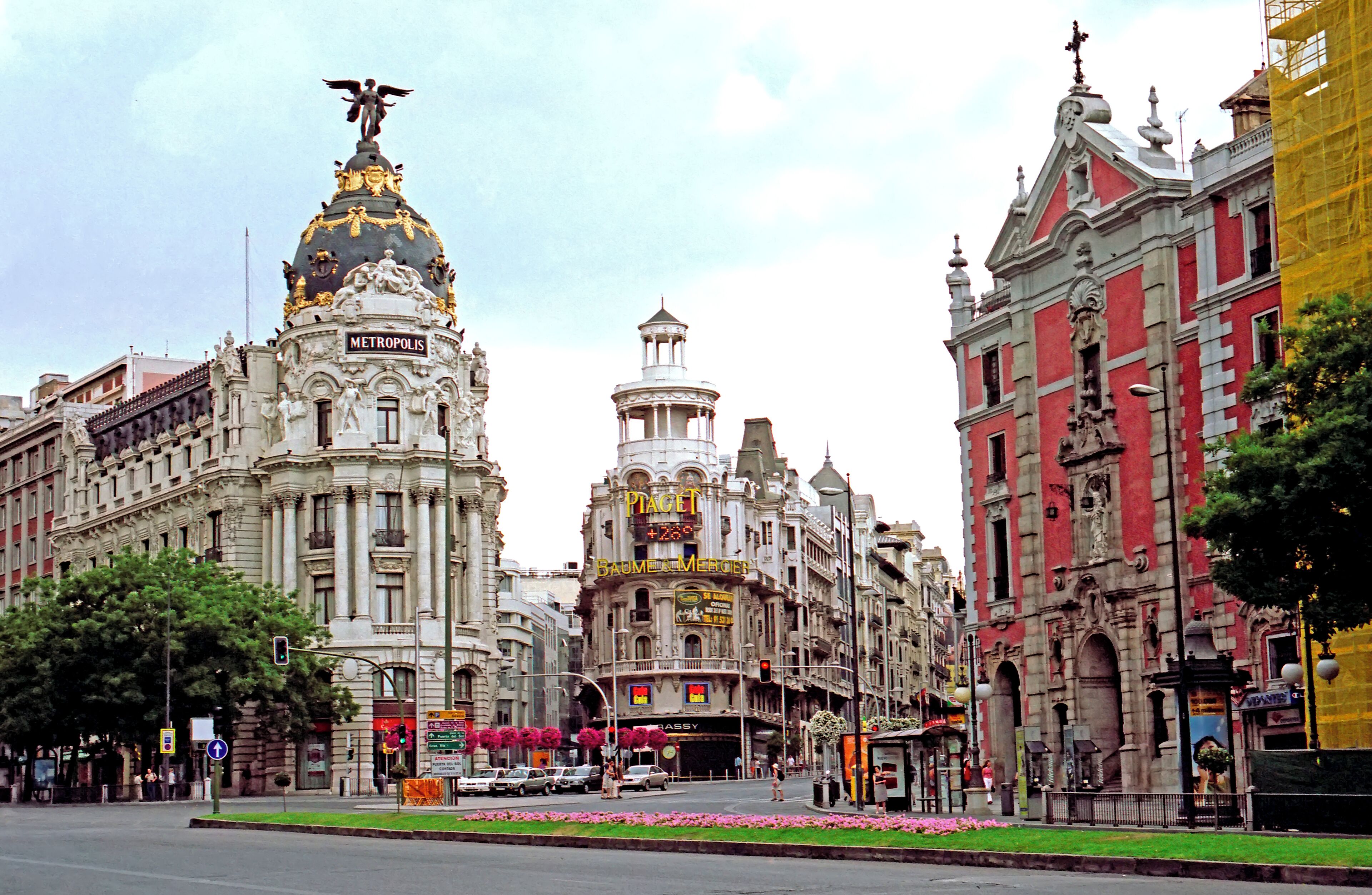Beautiful buildings in the downtown area of Madrid.