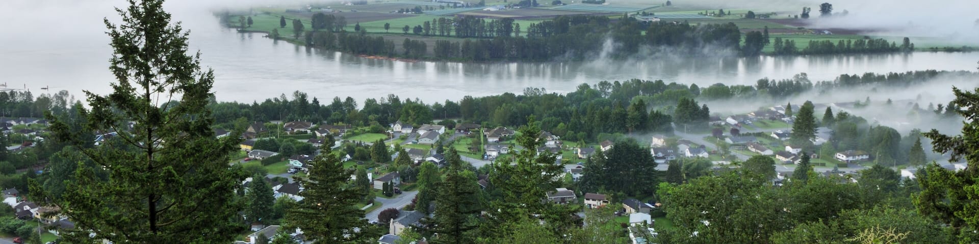 Fraser Valley at foggy sunrise