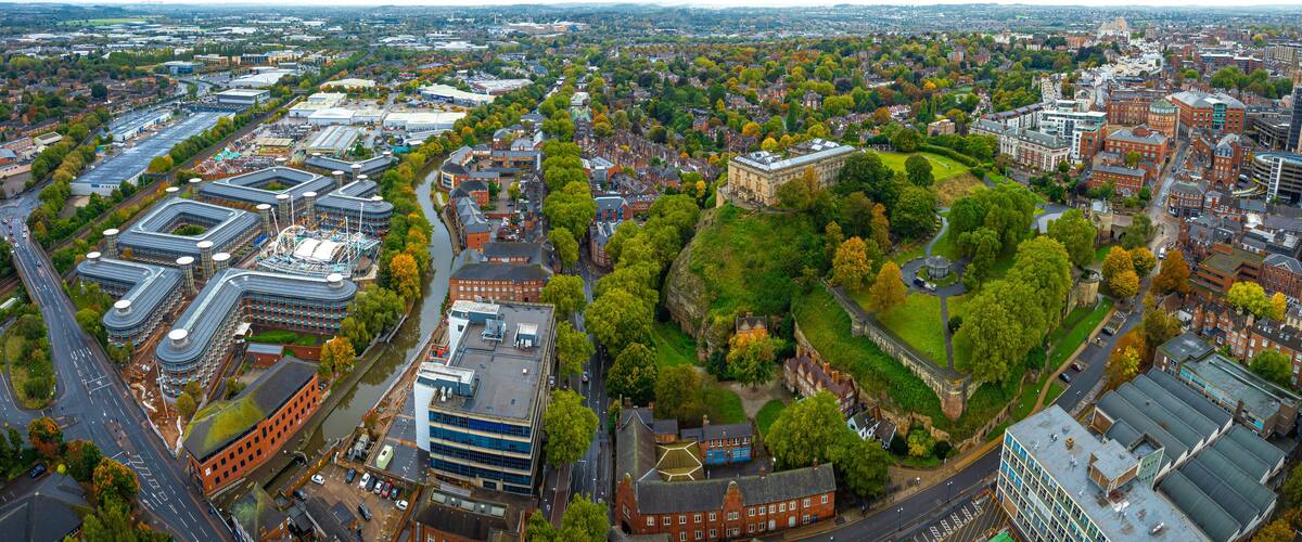 Nottingham castle, a Norman castle in a city of Nottingham in central England’s Midlands region