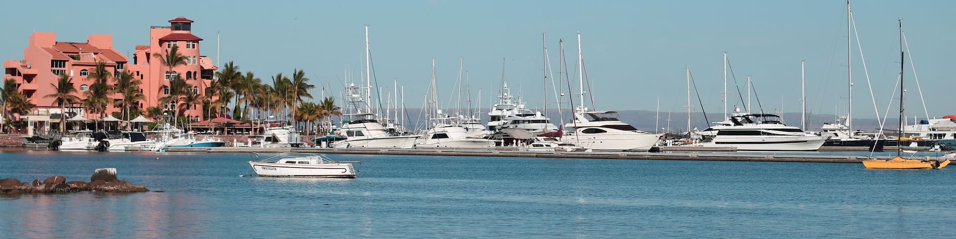 La paz Mexico boat scene in marina