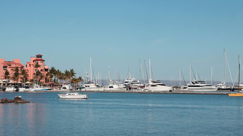 La paz Mexico boat scene in marina
