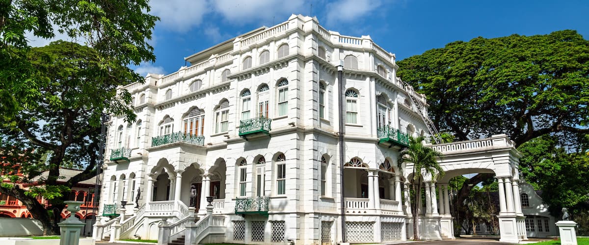 White Hall, Prime Minister Office and one of the Magnificant Seven Mansions at Queen's Park Savannah in Port of Spain, Trinidad and Tobago
