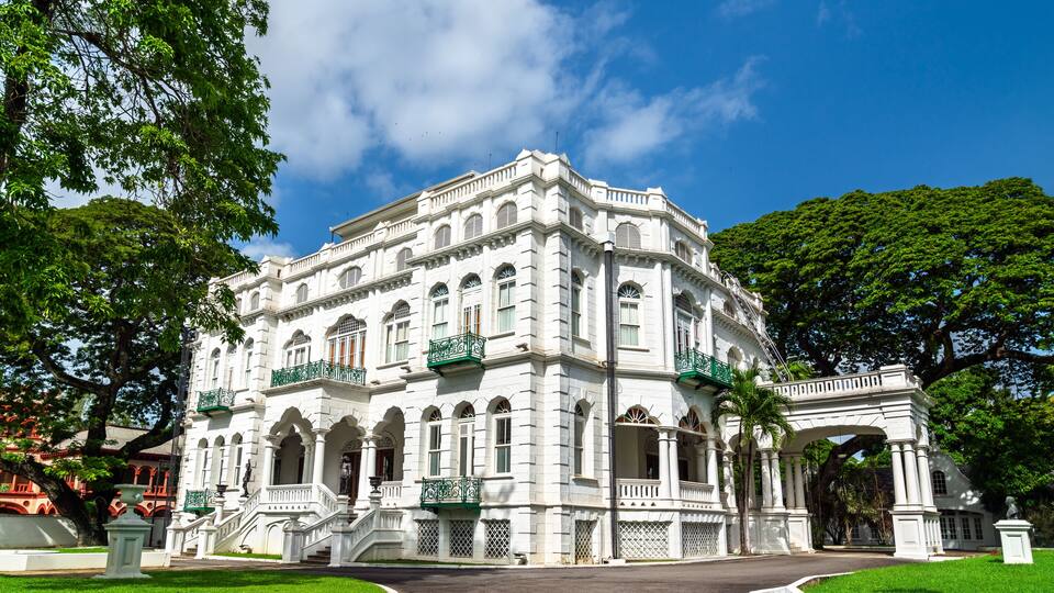 White Hall, Prime Minister Office and one of the Magnificant Seven Mansions at Queen's Park Savannah in Port of Spain, Trinidad and Tobago