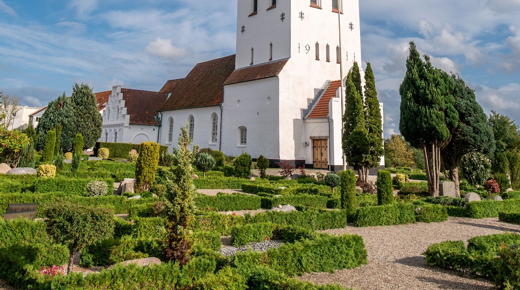 Sanct Severin Kirke with cemetery garden, Haderslev, South Jutland, Southern Denmark