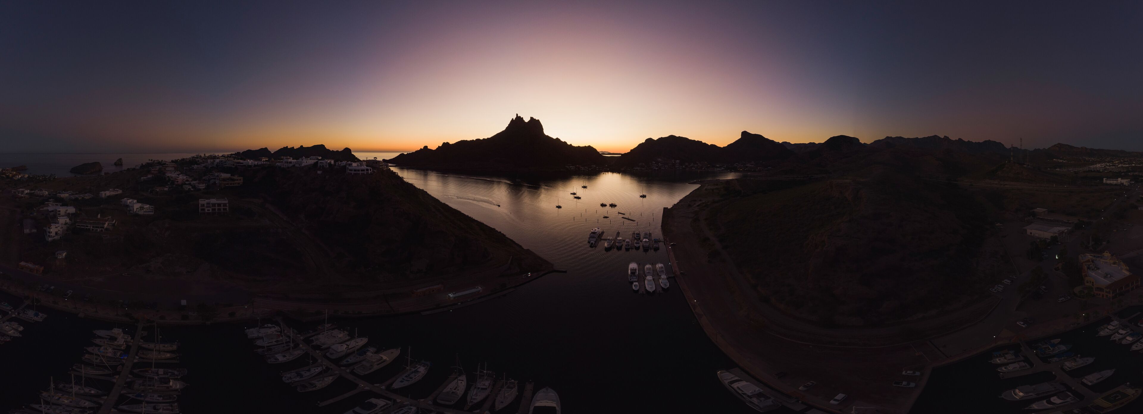 End of summer sunset in San Carlos Guaymas in Sonora Mexico