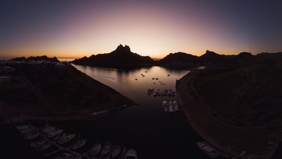 End of summer sunset in San Carlos Guaymas in Sonora Mexico