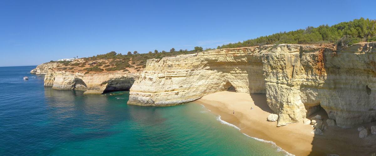 Panorama of Gruta de Benagil Algarve (Algar de Benagil) Portugal