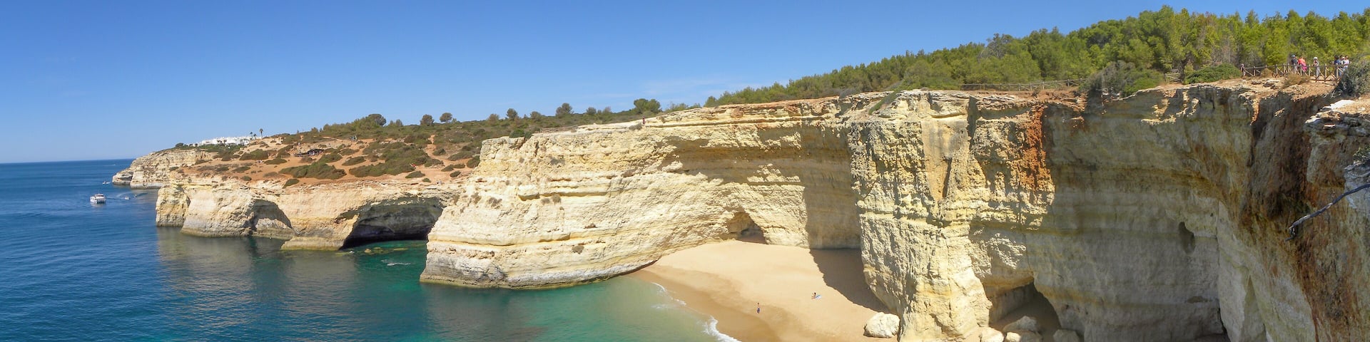 Panorama of Gruta de Benagil Algarve (Algar de Benagil) Portugal
