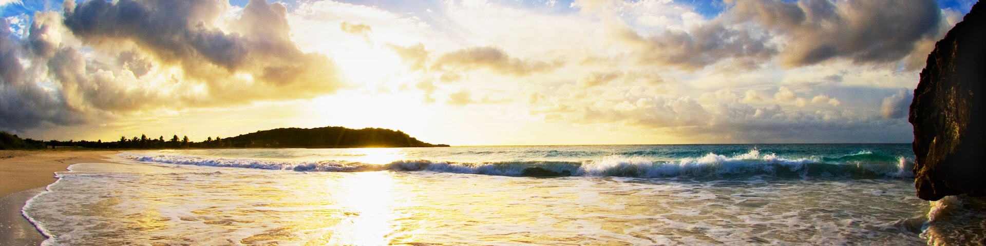 Red beach at sunrise in Vieques, Puerto Rico.