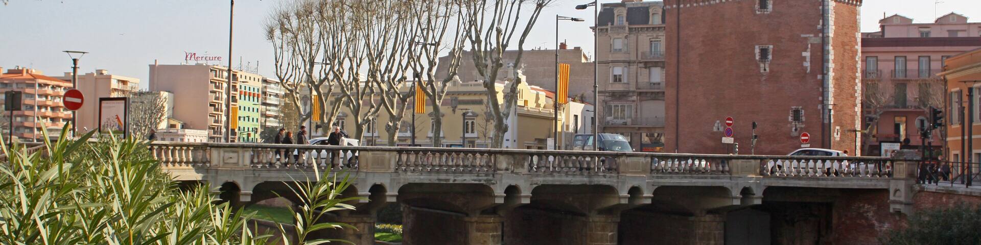 Perpignan, le Castillet, centre ville de Perpignan, le Têt, espace vert Perpignan, Occitanie, sud de la France