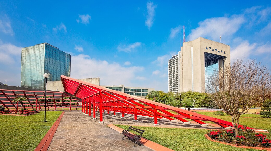 Monterrey, Landmark Macroplaza (La Gran Plaza) square in historic city center, the seventh largest plaza in the world