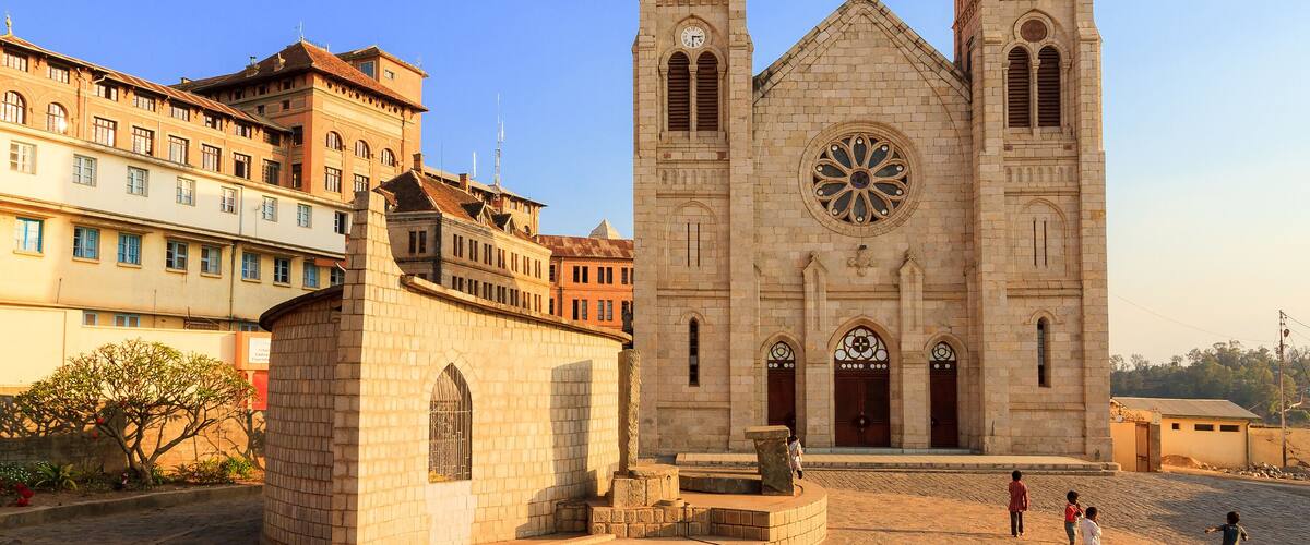 Andohalo Cathedral in Antananarivo, Madagascar, biggest church in Madagascar