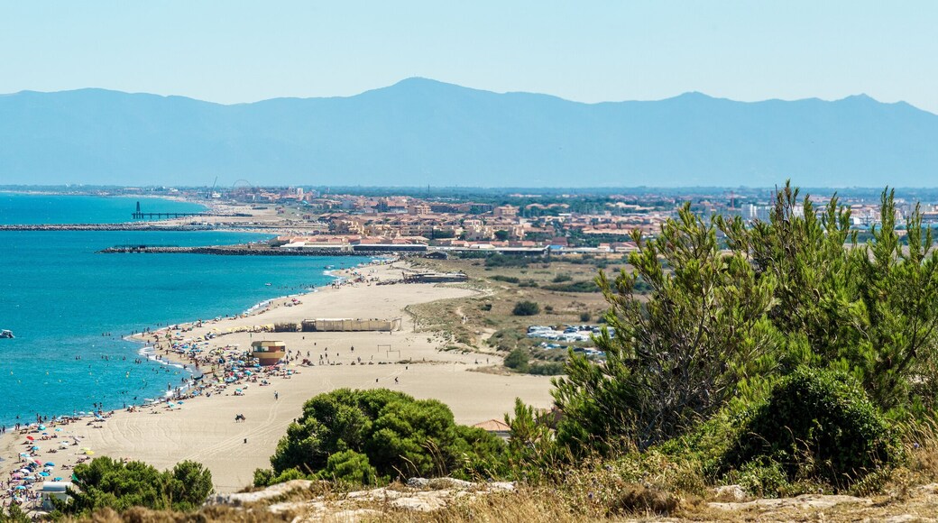 Leucate Town and beach in France