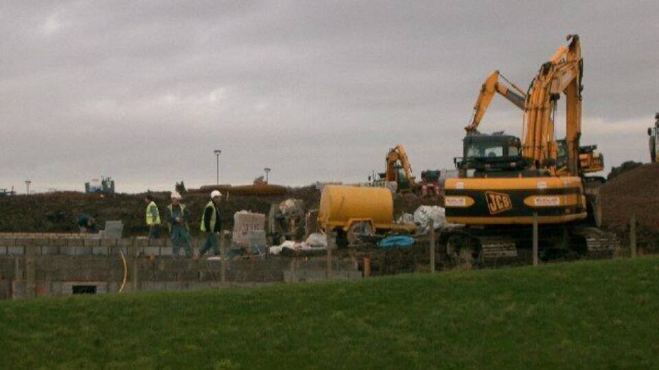 Building Site. Building work begins on more houses as Dunfermline continues to expand eastwards.