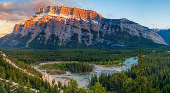 Mount Rundle and the Banff Hoodoos in late afternoon - Banff National Park, Alberta, Canada