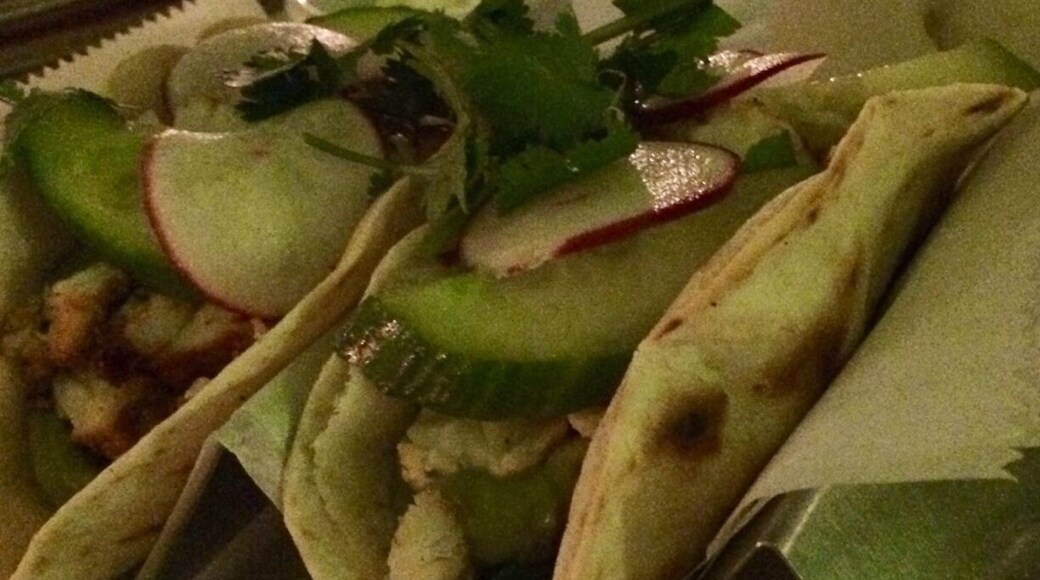 The spicy lobster tacos are the best!