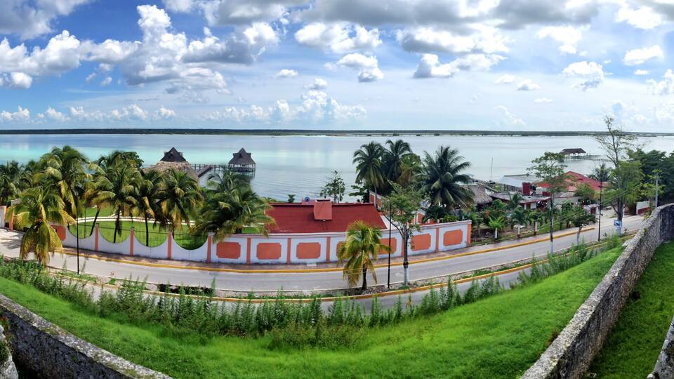 View from the fort of San Felipe to Bacalar Lagoon