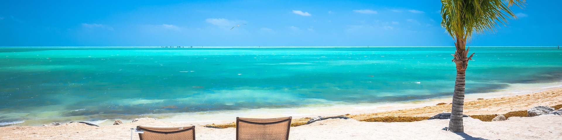 Florida Keys scenic white sand beach view, Marathon, Florida