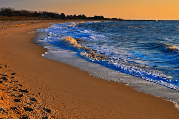 Evening light on Sunset Beach, Cape May, New Jersey.