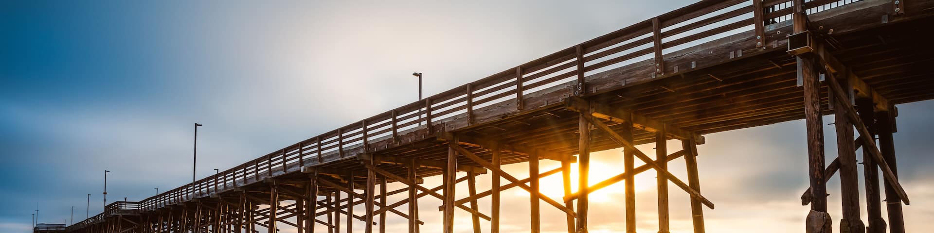 the newport beach pier during sunset, california
