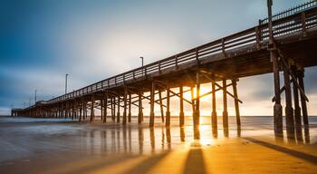 the newport beach pier during sunset, california