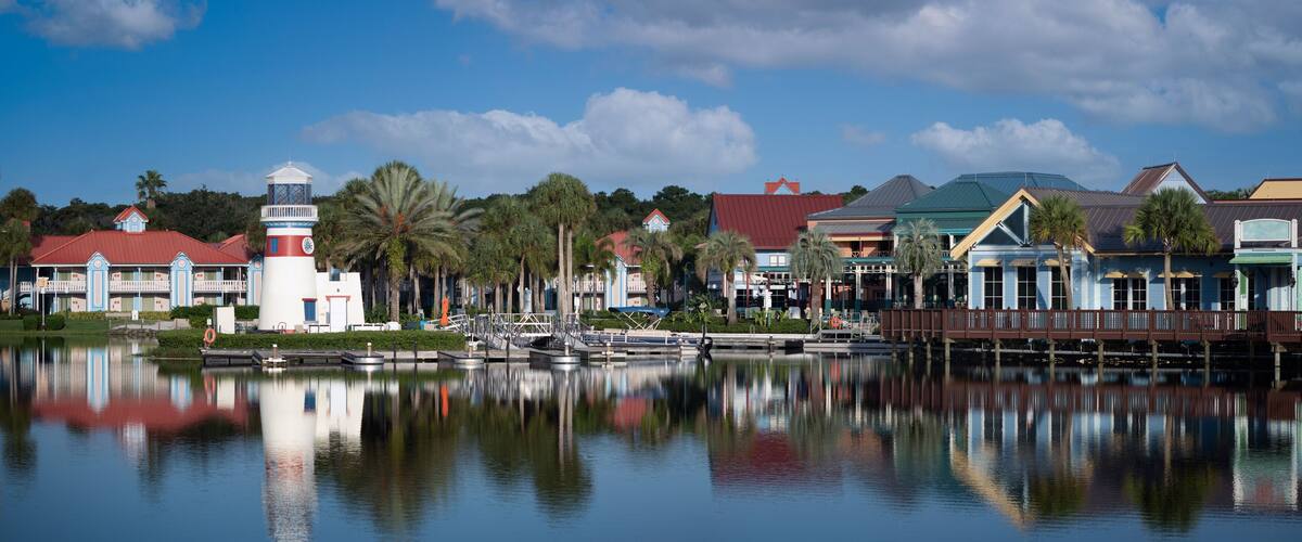 Town near small lake in florida