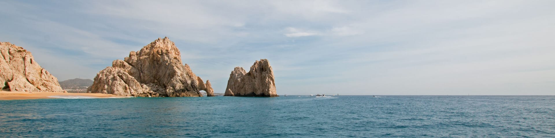 Los Arcos / The Arch at Lands End as seen from the Pacific Ocean at Cabo San Lucas in Baja California Mexico BCS
