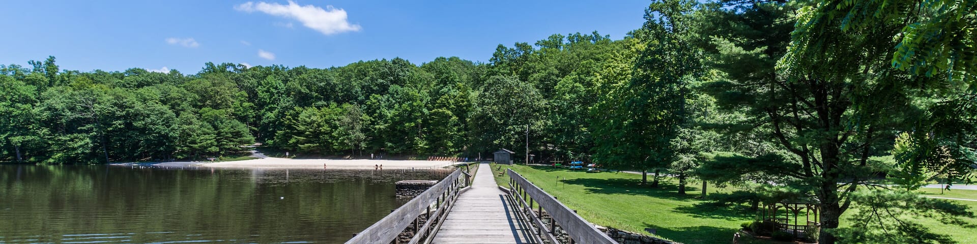 Landscape of the Swimming and Fishing Area in Colonel Denning State Park in Tuscarora State Forest in Pennsylvania