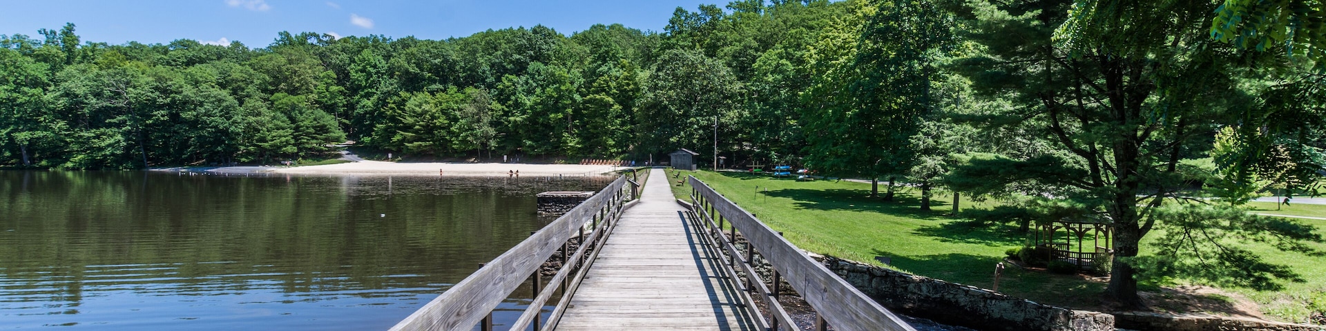 Landscape of the Swimming and Fishing Area in Colonel Denning State Park in Tuscarora State Forest in Pennsylvania