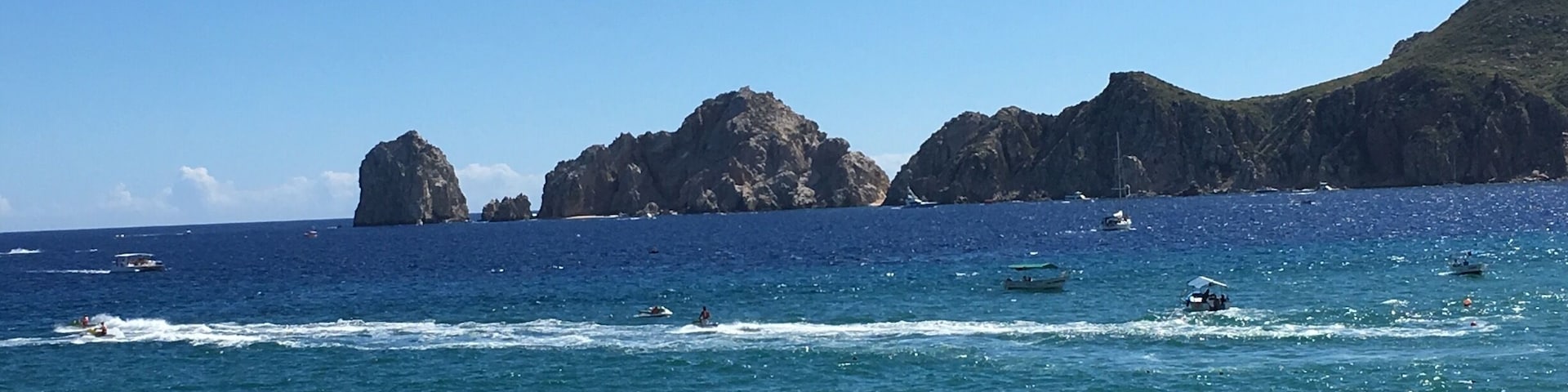 Blue waters and blue sky make for a perfect vista of Los Arcos in Cabo San Lucas.