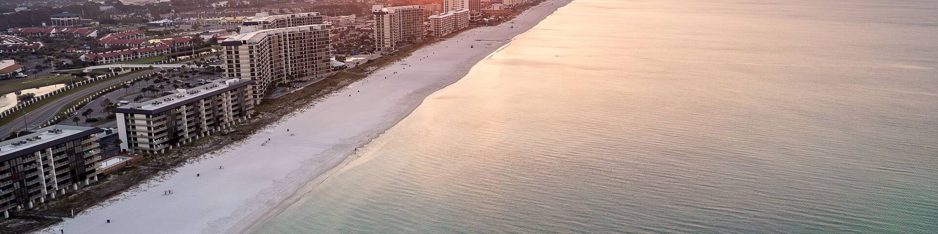 Aerial View of Panama City Beach Florida at Sunrise