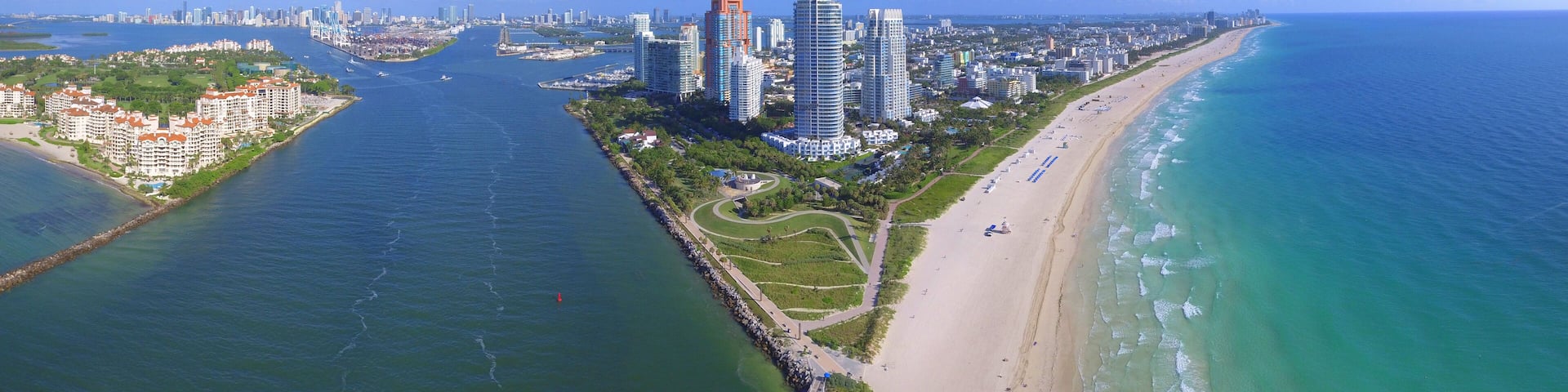 Panoramic aerial image Miami Beach FL