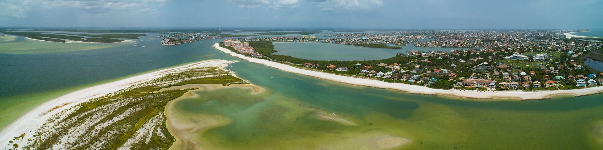 Marco Island Tigertail Beach aerial panorama