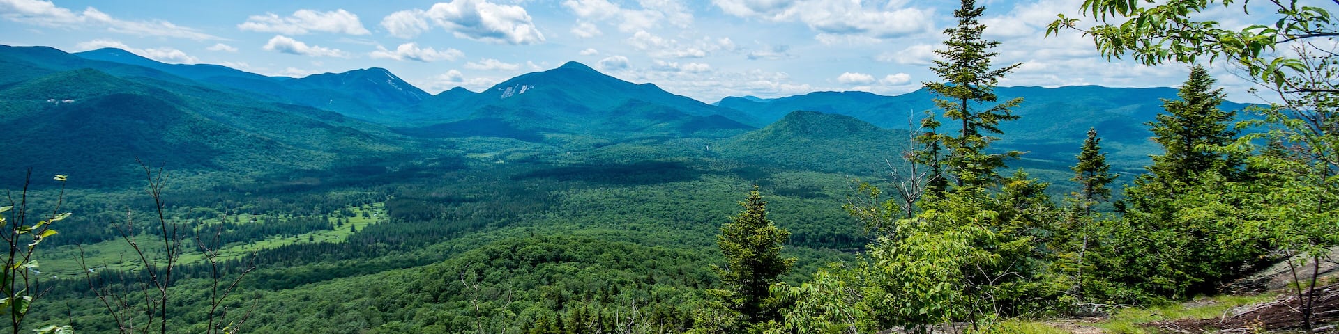 Hiking mount van hoevenberg in the adirondack mountains near Lake Placid NY