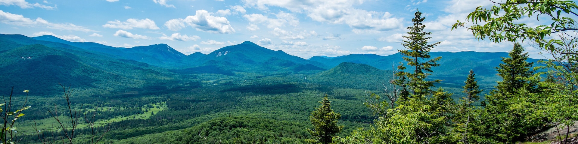 Hiking mount van hoevenberg in the adirondack mountains near Lake Placid NY