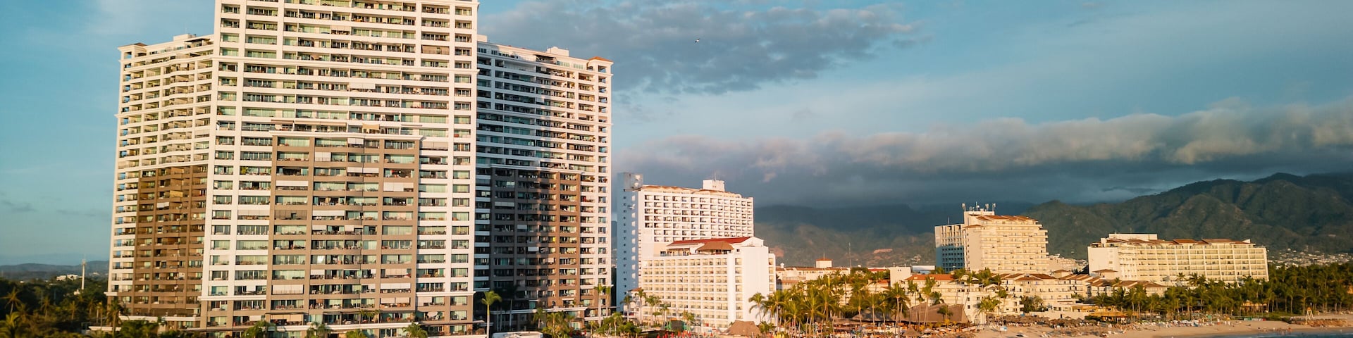 PLaya Flamingos Playa del Holi next to the Grand Venetian in the Hotel Zone in Puerto Vallarta Mexico.