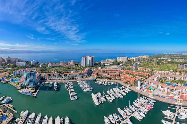 Panoramic view of the Puerto Vallarta Marina