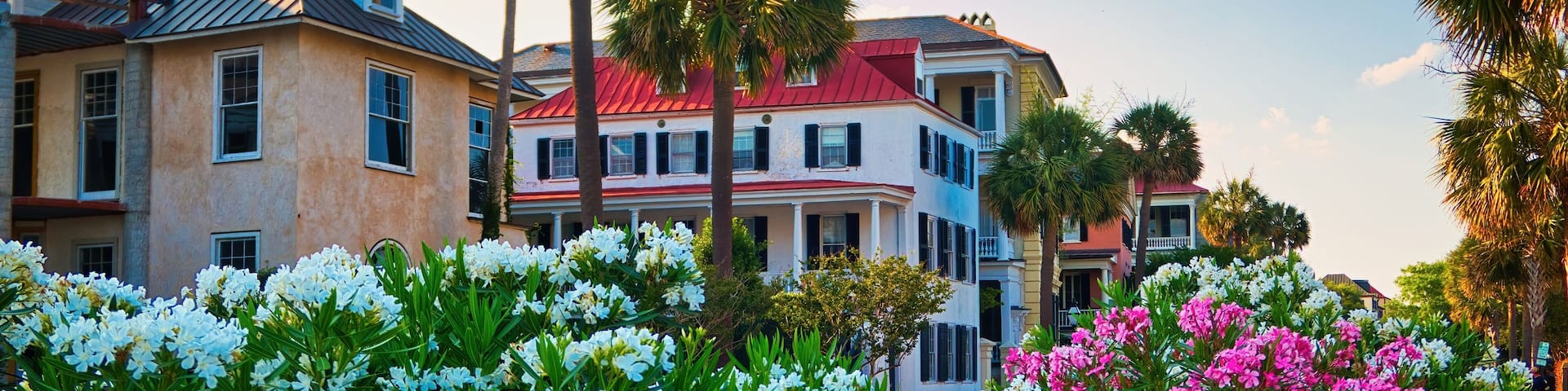Charleston, South Carolina, USA at the historic homes on The Battery.