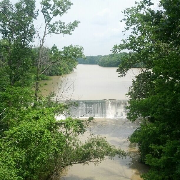 A view of the dam on Van Buren Lake.