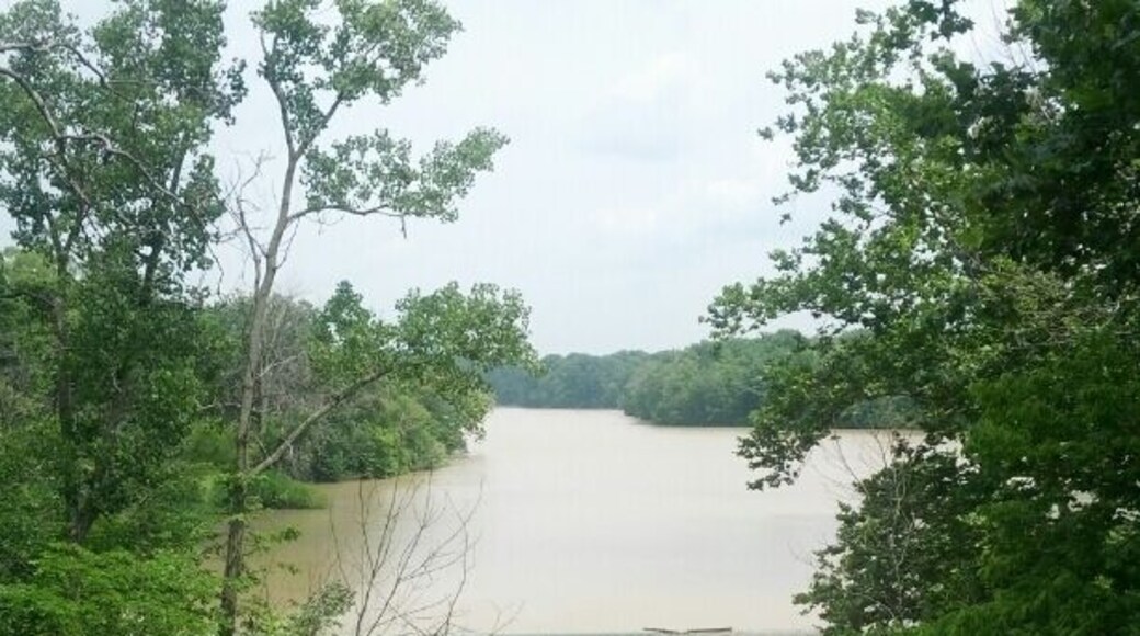 A view of the dam on Van Buren Lake.