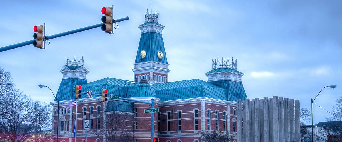 Bartholomew County Courthouse is a historic courthouse located at Columbus, Bartholomew County, Indiana. It was designed by noted Indiana architect Isaac Hodgson, built in 1871–1874.